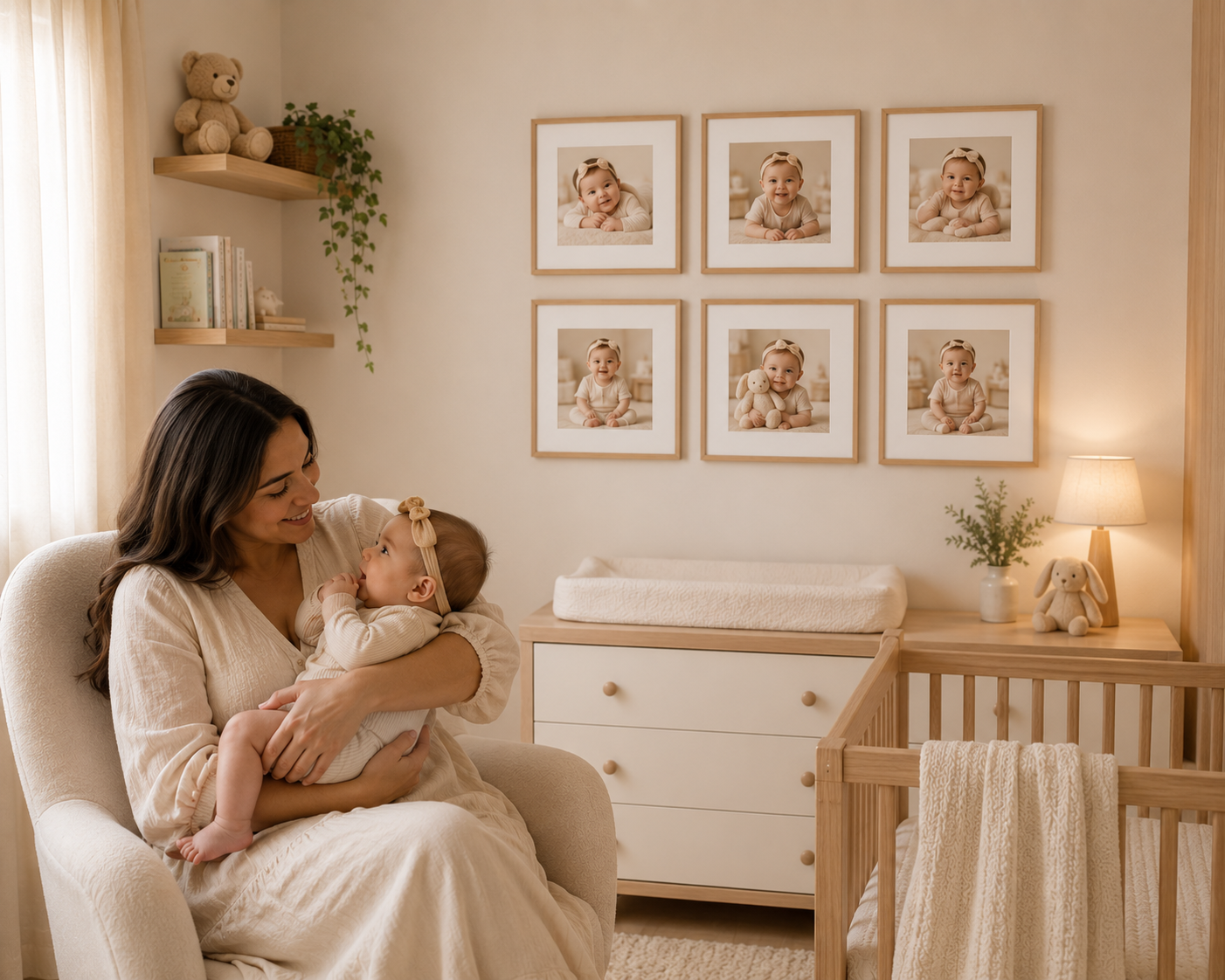 Família com bebé em casa